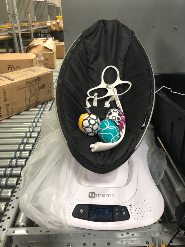 Photo 3 of 4moms mamaRoo 4 Multi-Motion Baby Swing, Bluetooth Baby Rocker with 5 Unique Motions, Nylon Fabric, Black
