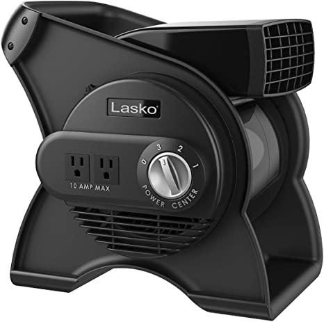 Photo 1 of Lasko U12104 High Velocity Pro Pivoting Utility Fan for Cooling, Ventilating, Exhausting and Drying at Home, Job Site and Work Shop, Black 12104 12.2 x 9.6 x 12.3 inches
