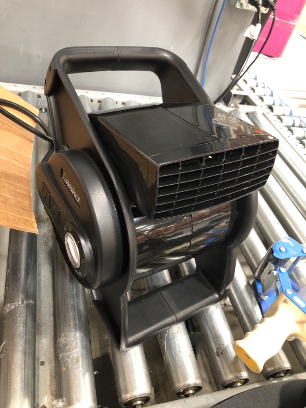Photo 1 of Lasko U12104 High Velocity Pro Pivoting Utility Fan for Cooling, Ventilating, Exhausting and Drying at Home, Job Site and Work Shop, Black 12104 12.2 x 9.6 x 12.3 inches
