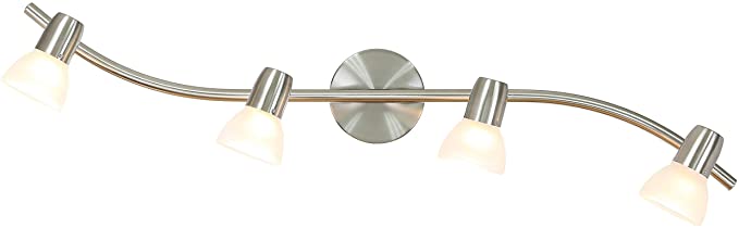 Photo 1 of XiNBEi Lighting Track Light, 4 Light Kitchen Track Lighting, Modern S-Shaped Ceiling Track Light Bar Brushed Nickel Finish XB-TR1223-4-BN
