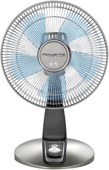 Photo 1 of Rowenta VU2531 Turbo Silence Oscillating 12-Inch Table Fan Powerful and Quiet, 4-Speed, Bronze
