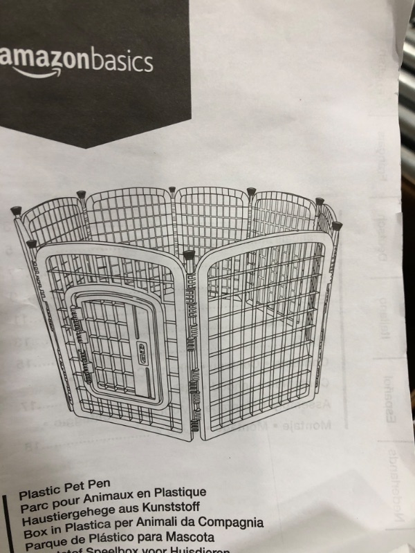 Photo 2 of Amazon Basics 8-Panel Plastic Pet Pen Cage Playpen
