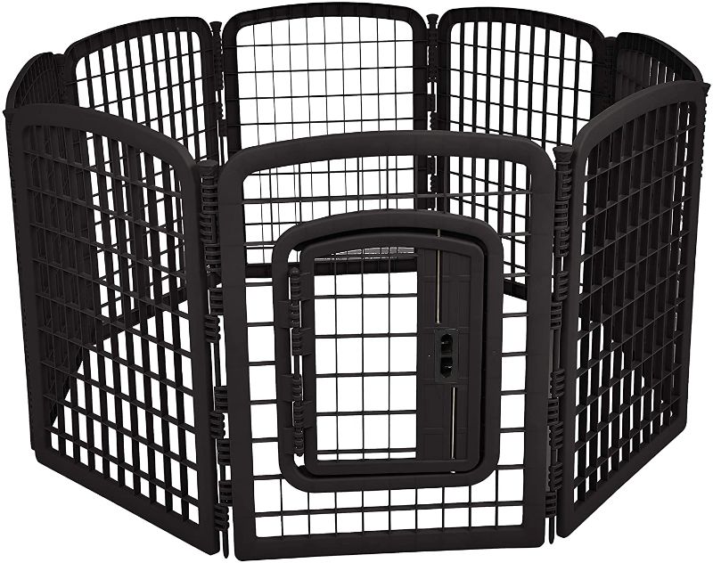 Photo 1 of Amazon Basics 8-Panel Plastic Pet Pen Cage Playpen
