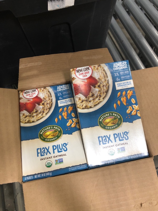 Photo 2 of **EX DATE: 6/09/2022**NOT REFUNDABLE**
Nature’s Path Flax Plus Instant Oatmeal, Healthy, Organic, 8 Pouches per Box, 14 Ounces (Pack of 6)
