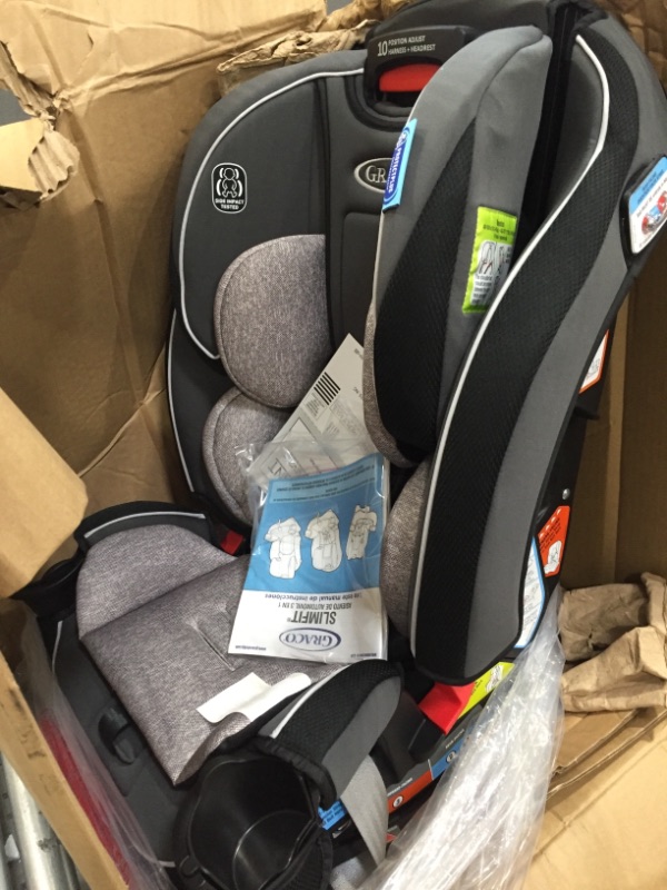 Photo 2 of Graco SlimFit 3 in 1 Car Seat -Slim & Comfy Design Saves Space in Your Back Seat, Darcie, One Size
