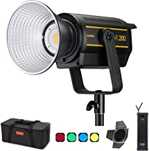 Photo 1 of Godox VL200 LED Video Light, 200W 5600K Bowens Mount, 75000Lux @1m, CRI 96 TLCI 95, 0-100% Dimming, Bluetooth and Wireless Radio Remote, with V-Mount Plate Controller Box
