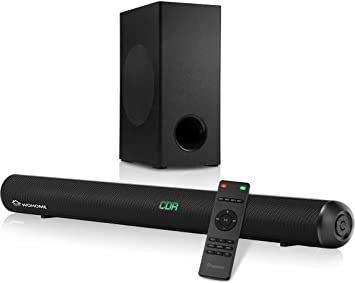 Photo 1 of Wohome Sound Bars for TV with Subwoofer, 28-INCH 120W Ultra Slim Surround Soundbar Speakers System with Wireless Bluetooth 5.0 HDMI-ARC Optical RCA USB AUX Input, Works with 4K & HD TVs, Model S99