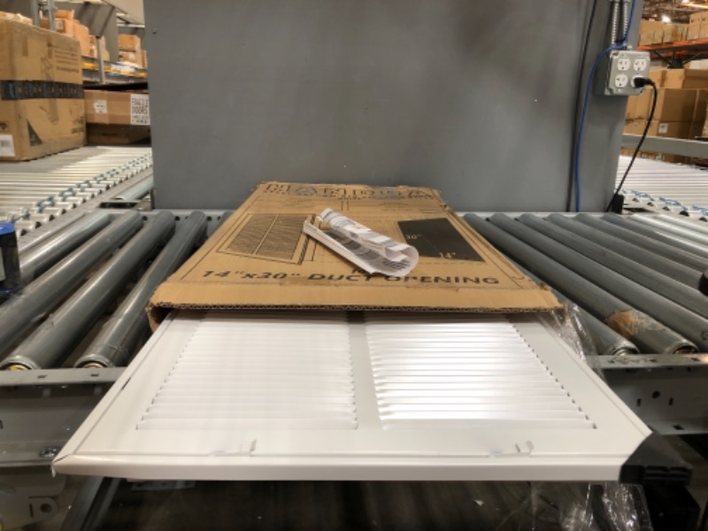 Photo 2 of 14"W x 30"H [Duct Opening Measurements] Steel Return Air Filter Grille [Removable Door] for 1-inch Filters | Vent Cover Grill, White | Outer Dimensions: 16 5/8"W X 32 5/8"H for 14x30 Duct Opening
