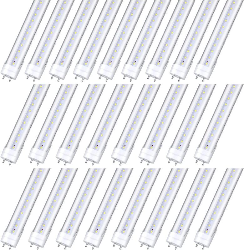 Photo 1 of HMINLED 25-Pack Clear 48’’ Double-ended Power Tubes, 4ft LED T8 Ballast Bypass Bulbs, 22W (65W Fluorescent Replacement) 6000K 6500K Tubelight, 2400LM High Bright Lights, T10 T12 Type B Cool White Lamp
