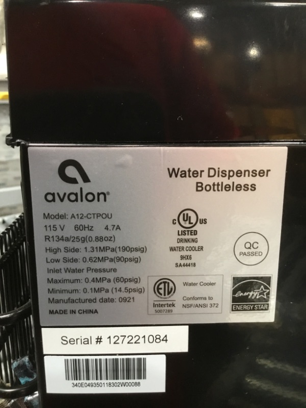 Photo 2 of Avalon A12-CTPOU bottleless Water Dispenser, Countertop, Stainless Steel
