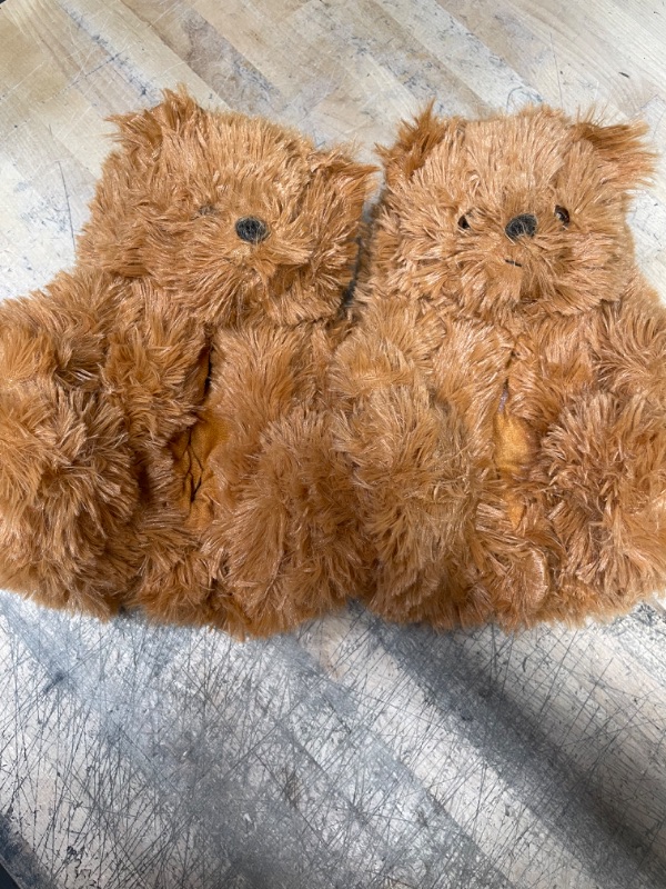 Photo 1 of Alayger Women's Plush Teddy Bear Slippers Home Indoor Soft Anti-Slip Cute Winter Warm Floor Shoes Slippers Cartoon