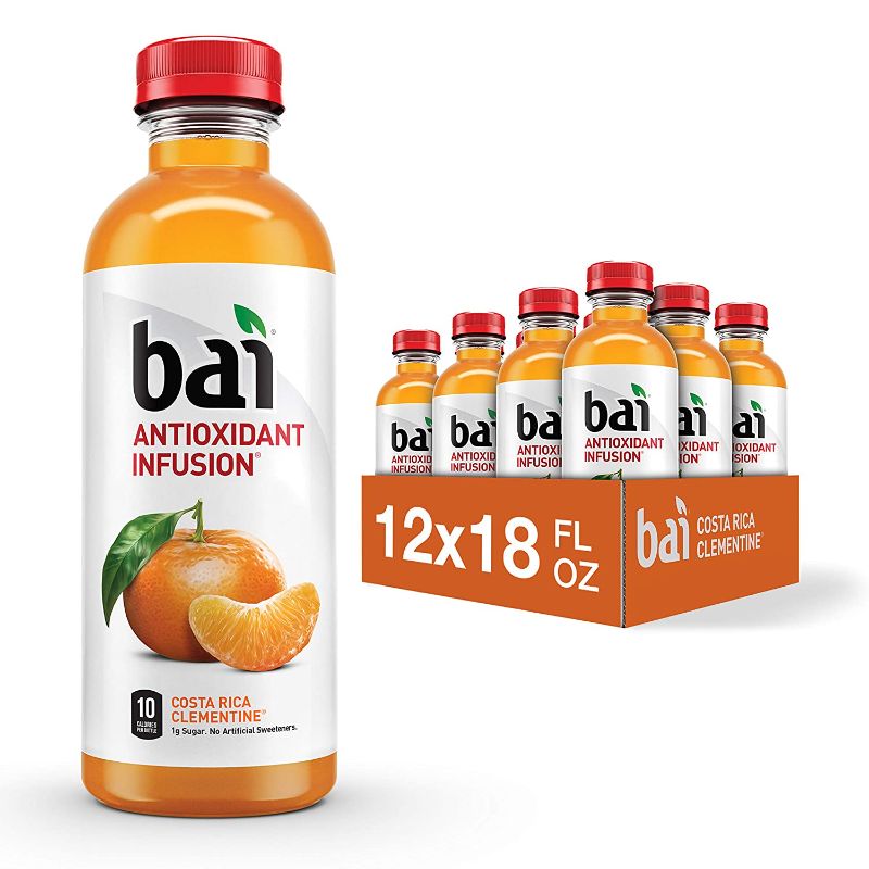 Photo 1 of **BB:07/10/2022*- NO REFUNDS*- 
Bai Flavored Water, Costa Rica Clementine, Antioxidant Infused Drinks, 18 Fluid Ounce Bottles, (Pack of 12)
