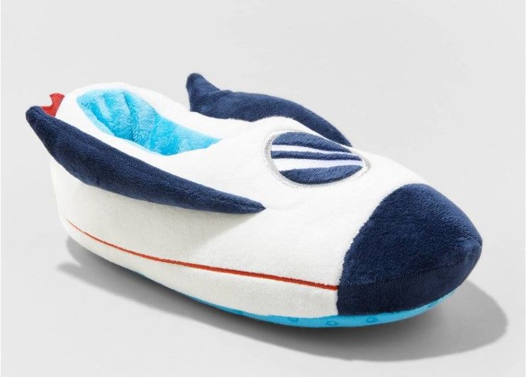 Photo 1 of 6 PACK - Boys' Zion Spaceship Slippers - Cat & Jack™ Blue-SIZE 4/5 

