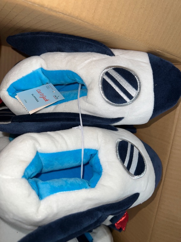 Photo 2 of 6 PACK - Boys' Zion Spaceship Slippers - Cat & Jack™ Blue-SIZE 4/5 

