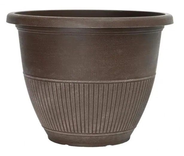 Photo 1 of 20 in. Rene Dark Brush Plastic Planter, pack of 2
