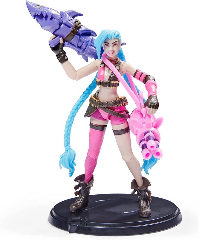 Photo 1 of *4 pack*
League of Legends, Official 4-Inch Jinx Collectible Figure with Premium Details and 2 Accessories, The Champion Collection, Collector Grade, Ages 12 and Up
