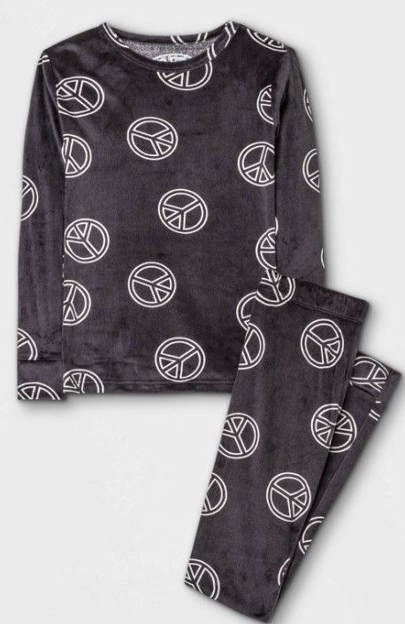 Photo 1 of 12 SETS, TODDLERS PAJAMAS SIZE 2T
Kids' Peace Signs Print Pajama Set - Cat & Jack™ Black

