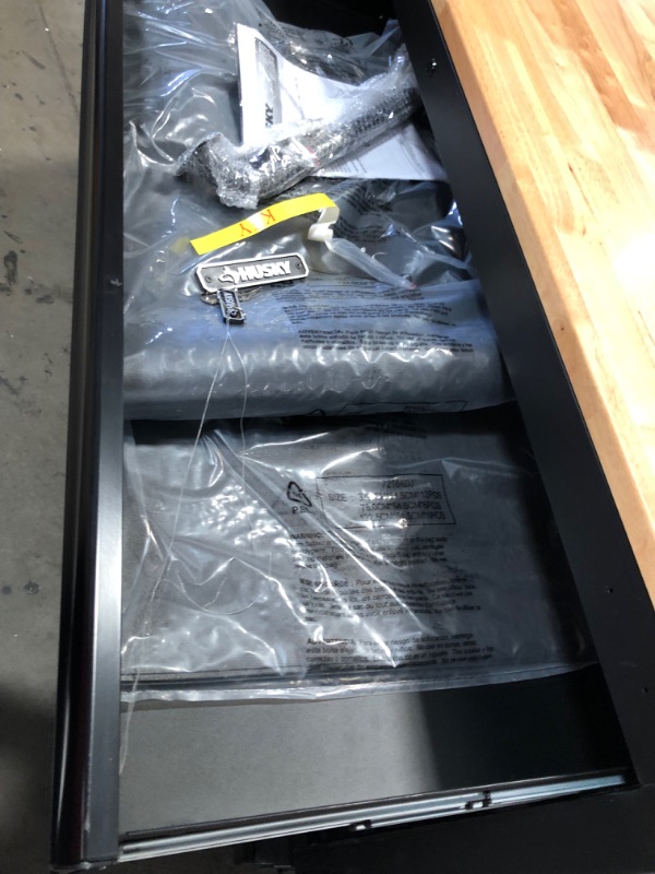 Photo 1 of Husky 72 in. W x 24 in. D Heavy Duty 18-Drawer Mobile Workbench Tool Chest with Adjustable-Height Hardwood Top in Matte Black