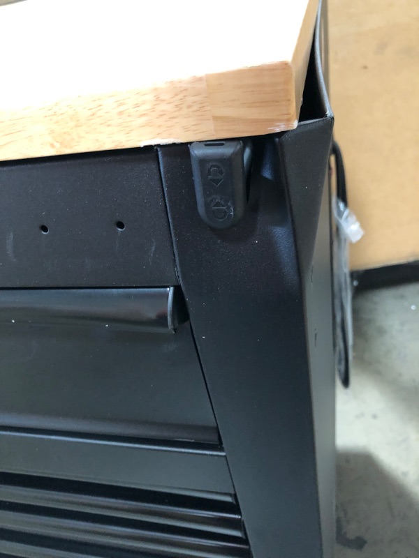 Photo 1 of Husky 72 in. W x 24 in. D Heavy Duty 18-Drawer Mobile Workbench Tool Chest with Adjustable-Height Hardwood Top in Matte Black