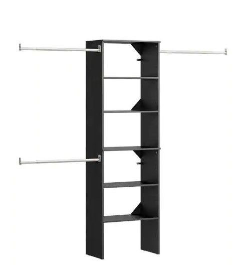 Photo 1 of ClosetMaid Style+ 84 in. W - 120 in. W Noir Wood Closet System