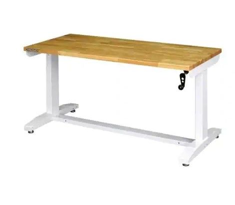 Photo 1 of Husky 62 in. Adjustable Height Work Table in White