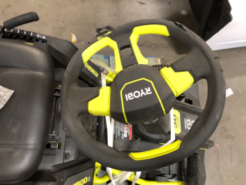 Photo 1 of RYOBI 48V Brushless 30 in. 50 Ah Battery Electric Rear Engine Riding Mower