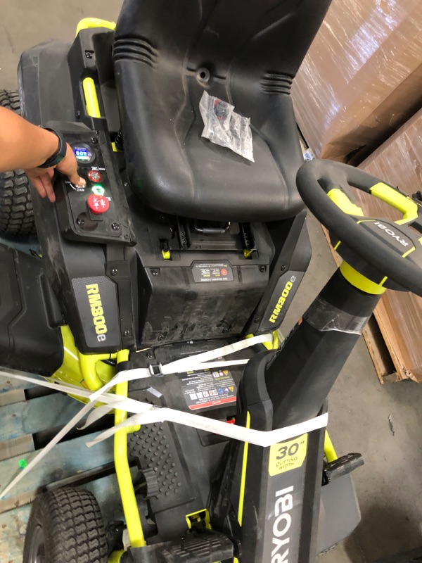 Photo 22 of RYOBI 48V Brushless 30 in. 50 Ah Battery Electric Rear Engine Riding Mower