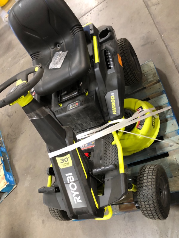 Photo 1 of RYOBI 48V Brushless 30 in. 50 Ah Battery Electric Rear Engine Riding Mower