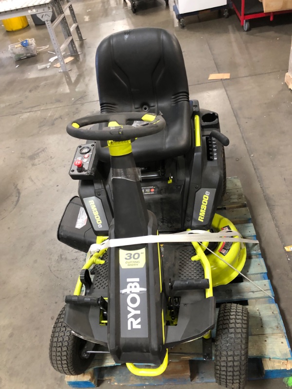 Photo 9 of RYOBI 48V Brushless 30 in. 50 Ah Battery Electric Rear Engine Riding Mower