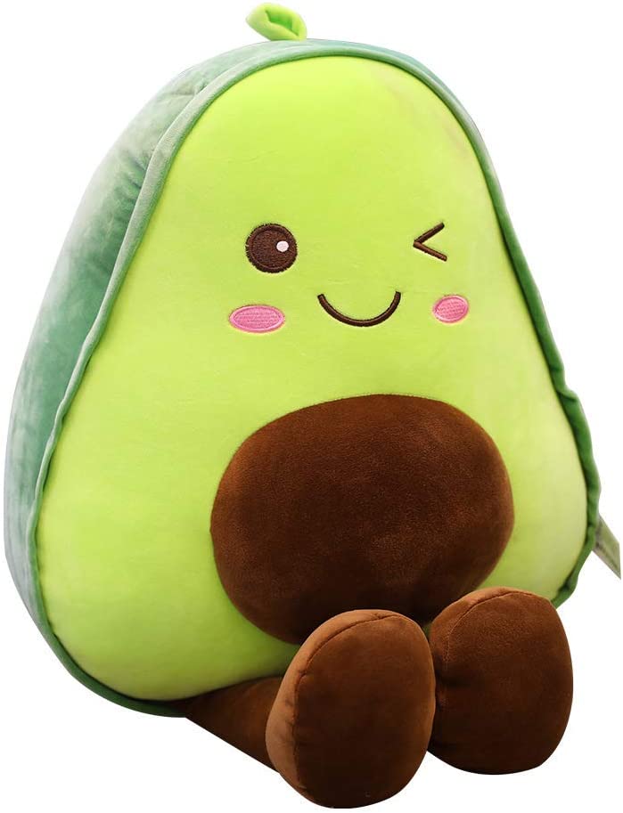 Photo 1 of 16.5 inch Large Avocado Fruit Soft Plush Toy Furry Stuffed Toy Avocado Plush Doll Cute Toy Avocado Stuffed Pillow Kawaii Food Shaped Fruit Series Hugging Pillow for Kids
