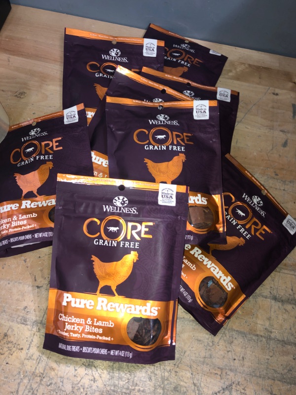 Photo 2 of ***BUNLDE O F Wellness Core Pure Rewards Chicken & Lamb Jerky Bites 4 OZ -BEST BY 7/22-NO RETURNS**
