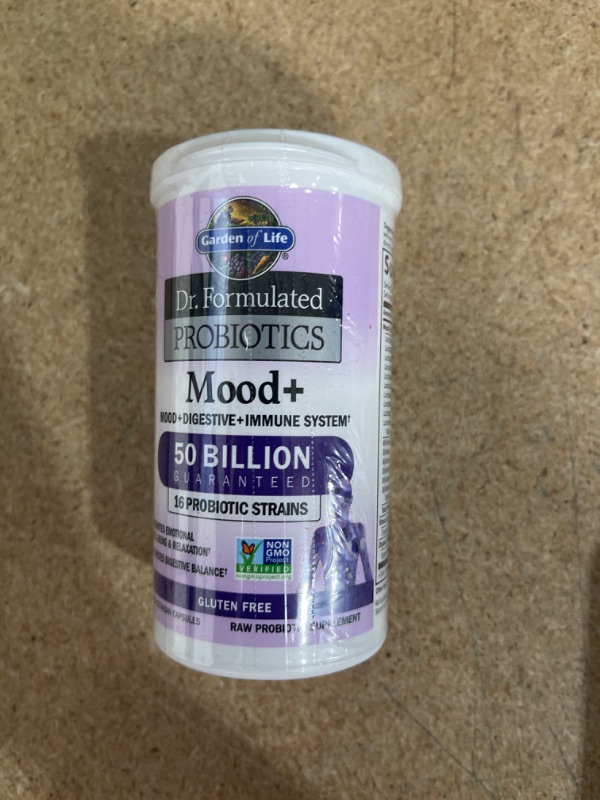 Photo 2 of (EXP 02/24) Garden of Life Dr. Formulated Probiotics Mood+ Acidophilus Probiotic Supplement - Promotes Relaxation and Digestive Balance - Ashwagandha for Stress Management - Non GMO, Gluten Free - 60 Veggie Caps
