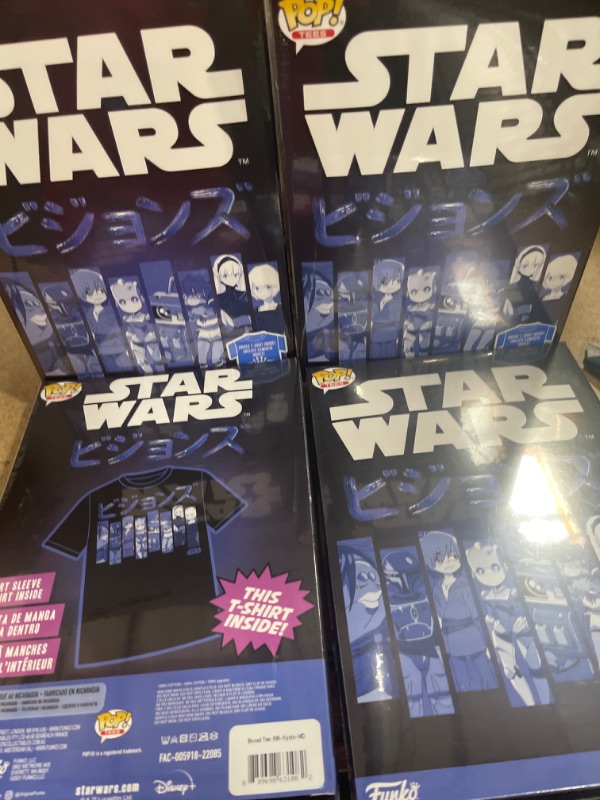 Photo 1 of 4 PACK Funko POP! Boxed Tees Star Wars Visions Kyoto (MEDIUM)
