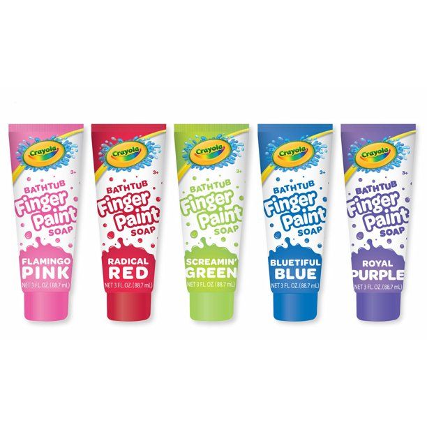 Photo 1 of (Manufacture Year 2021)Crayola 45 Pieces Set: Bathtub Finger Paint Soap Kids 3 fl oz, Blue, Red, Green, Pink & Purple