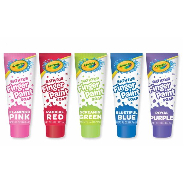 Photo 1 of (Manufacture Year 2021)Crayola 45 Pieces Set: Bathtub Finger Paint Soap Kids 3 fl oz, Blue, Red, Green, Pink & Purple
