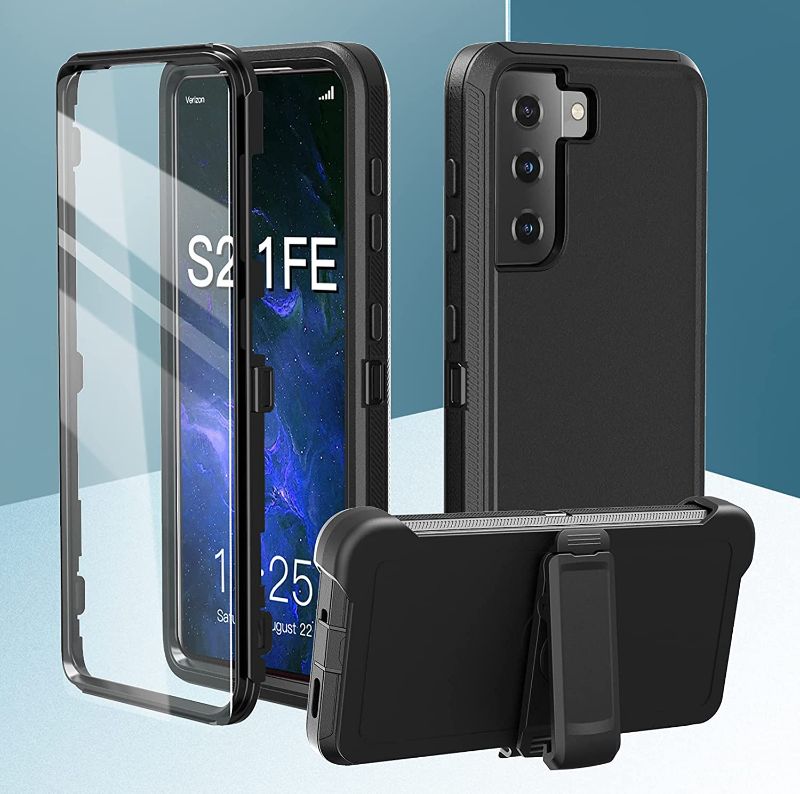 Photo 1 of Accessories 99 Samsung s21 fe 5g case,Galaxy S21 FE 5G case, case for S21 FE 5G, Heavy Duty case,Rugged case for S21 FE. (Teal-White, S21 FE)
