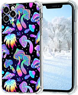 Photo 1 of persone for Mushroom iPhone 11 Pro Case,Black Magic Colorful Shrooms Cool Trippy Psychedelic Mushroom Aesthetic Case for Women Girl,Soft Clear TPU Shockproof Protective Case for iPhone 11 Pro
