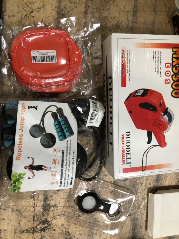 Photo 1 of ***MISC BUNDLE***
AIRPODS MAX HEADPHONES COVER, PRICE LABLELER, ROPELESS JUMPROPE, AIRTAG CASE