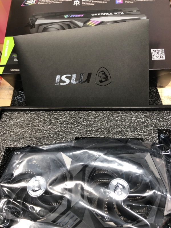 Photo 3 of MSI Gaming GeForce RTX 3060 Ti LHR 8GB GDRR6 256-Bit HDMI/DP Nvlink Torx Fan 4 RGB Ampere Architecture OC Graphics Card (RTX 3060 Ti Gaming X 8G LHR)