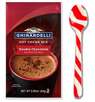 Photo 1 of *EXPIRES July 2023 - NONREFUNDABLE*
Ghirardelli Double Chocolate Hot Cocoa Packets & Peppermint Flavored Candy Cane Spoons Kit Set - 6 pack
