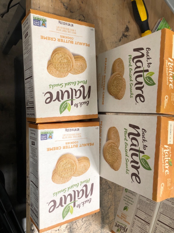 Photo 2 of **EXPIRED JUN/11/22*** NO RETURNS*** NO REFUNDS***.
4 boxes Back to Nature Cookies, Non-GMO Peanut Butter Creme, 9.6 Ounce
