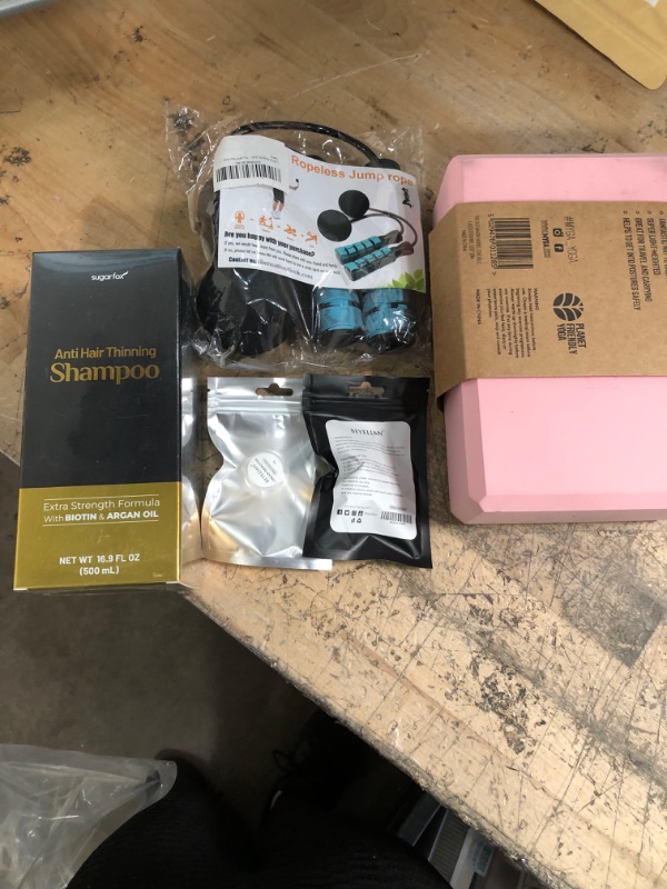 Photo 1 of **** MISC WOMEN BUNDLE*** SOLD AS IS*** NO RETURNS*** NO REFUNDS***
YOGA BLOCK, EYELASH REMOVER CREAMS, ANTI HAIR THINNING SHAMPOO, ROPELESS JUMPROPE