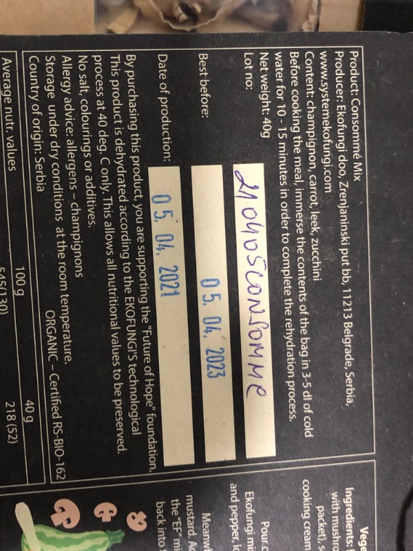 Photo 2 of 4 EF EKOFUNGI Consomme Mix Dehydrated Mushrooms and 3 Type of Vegetables 100% Organic Certified Air Dried Super Foods Non-GMO Vegan Friendly Gluten Free Antioxidant Raw Wholefood Dietary Supplement
***BEST BY 5/4/23***