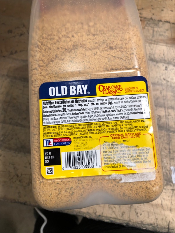 Photo 2 of **EXPIRED 5/30/22***
OLD BAY Crab Cake Classic Seasoning Mix, 5 lb - One 5 Pound Container of Crab Cake Seasoning with Premium Blend of Bread Crumbs and Herbs to Make Extraordinary Crab Cakes

