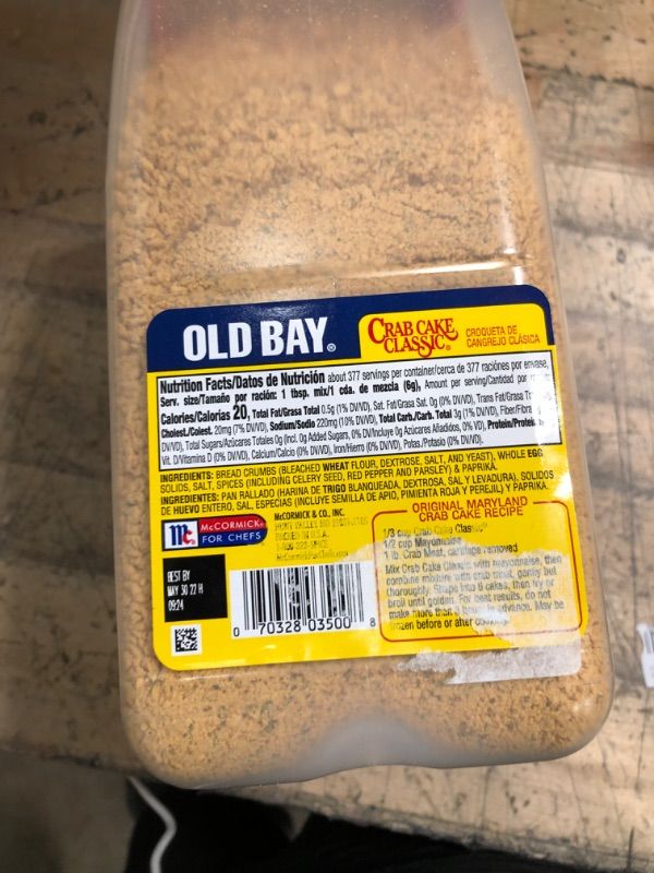 Photo 2 of **EXPIRED 5/30/22***
OLD BAY Crab Cake Classic Seasoning Mix, 5 lb - One 5 Pound Container of Crab Cake Seasoning with Premium Blend of Bread Crumbs and Herbs to Make Extraordinary Crab Cakes