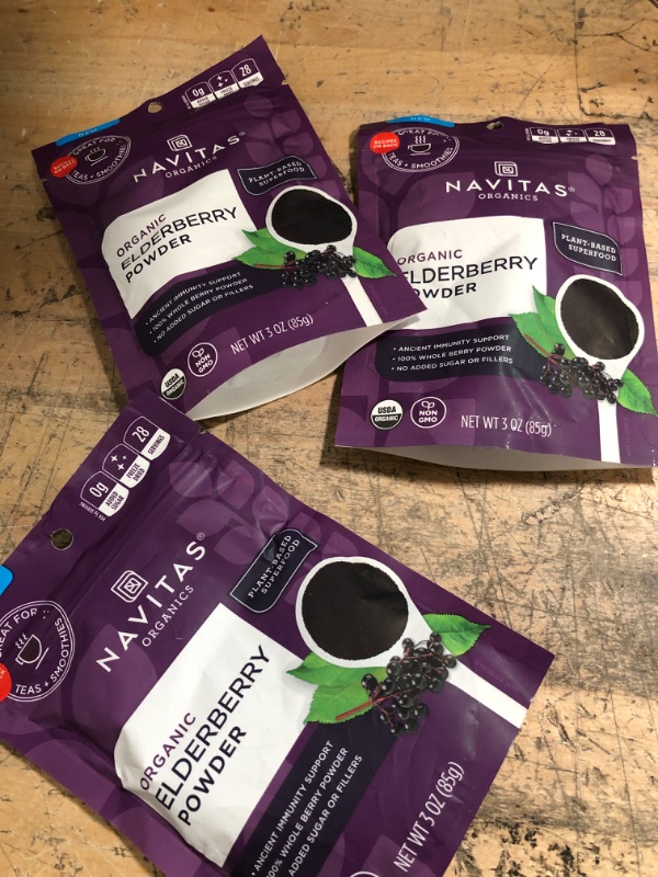 Photo 2 of 3  Navitas Organics Elderberry Powder, 3oz Bag, 28 Servings — Organic, Non-GMO, 100% Whole Elderberry Powder for Immune Support
**BEST BY 6/16/22***