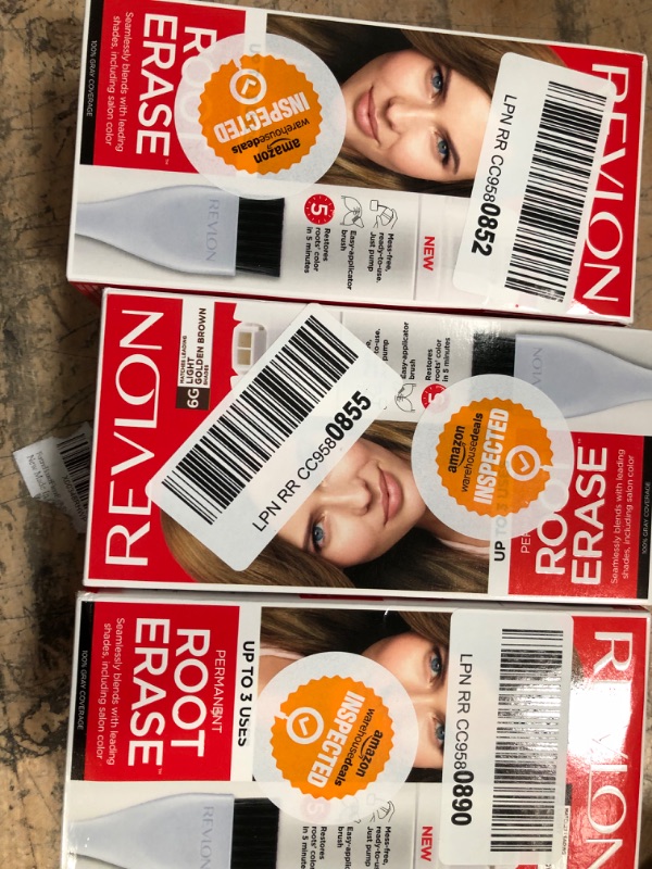 Photo 2 of 3 Revlon Root Erase Permanent Hair Color, At-Home Root Touchup Hair Dye with Applicator Brush for Multiple Use, 100% Gray Coverage, Light Golden Brown (6G), 3.2 oz
***EXP 4/22***