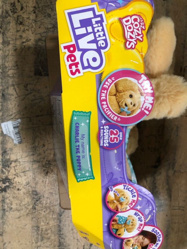 Photo 3 of 2 Little Live Pets - Cozy Dozys: Charlie The Puppy | Interactive Plush Toy Dog. 25+ Sounds and Reactions. Magical Eye Movement. Blanket, Pacifier and Batteries Included. for Kids Ages 4+.
