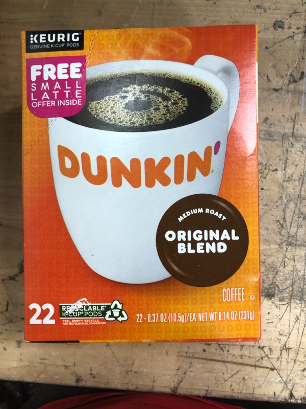 Photo 2 of *** NO RETURNS*** NO REFUNDS***
Dunkin' Original Blend, Medium Roast, Keurig K-Cup Pods - 22ct *** expired 2/2022***