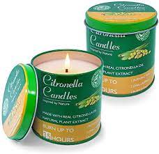 Photo 1 of 2 boxes of 2 Packs Citronella Candles Outdoor Indoor for Summer, YOSICIL 8.0 OZ Green Portable Travel Tin Candles with Lemongrass Essential Oil, Soy Wax Fly Candles for Home Patio Garden Camping
